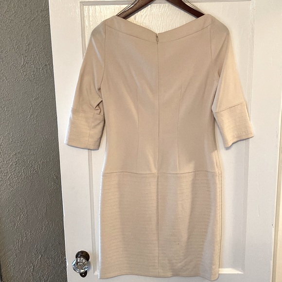Jessica Simpson Boatneck 3/4 sleeve winter white dress - Picture 2 of 5